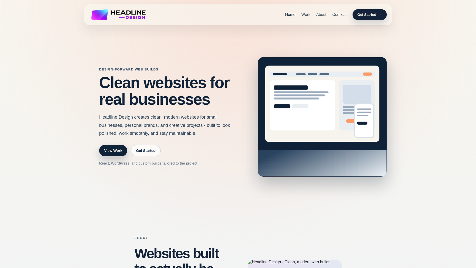 website screenshot of https://headline-design-website.pages.dev/