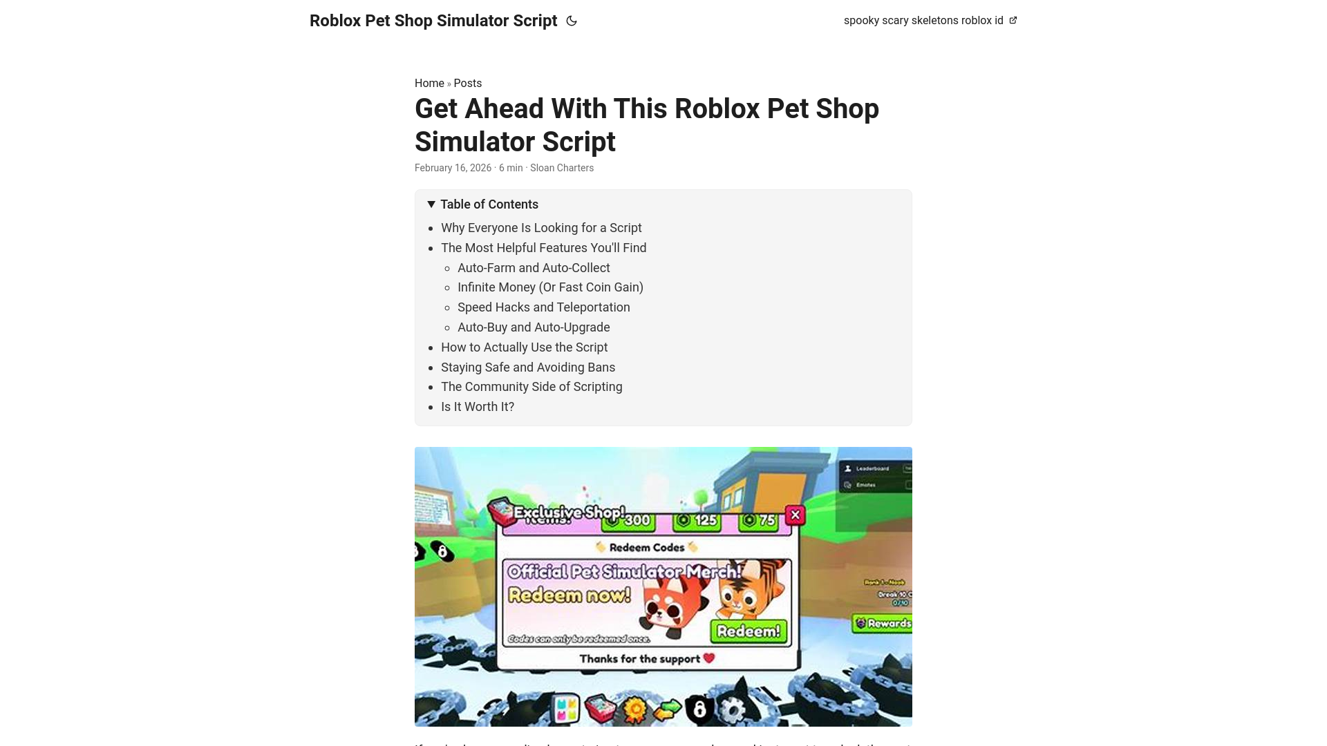 website screenshot of https://roblox-pet-shop-simulator-script.pages.dev/