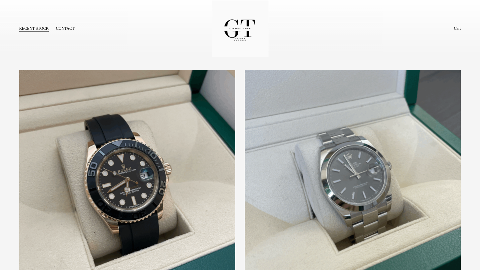 website screenshot of https://gildedtimewatches.co.uk