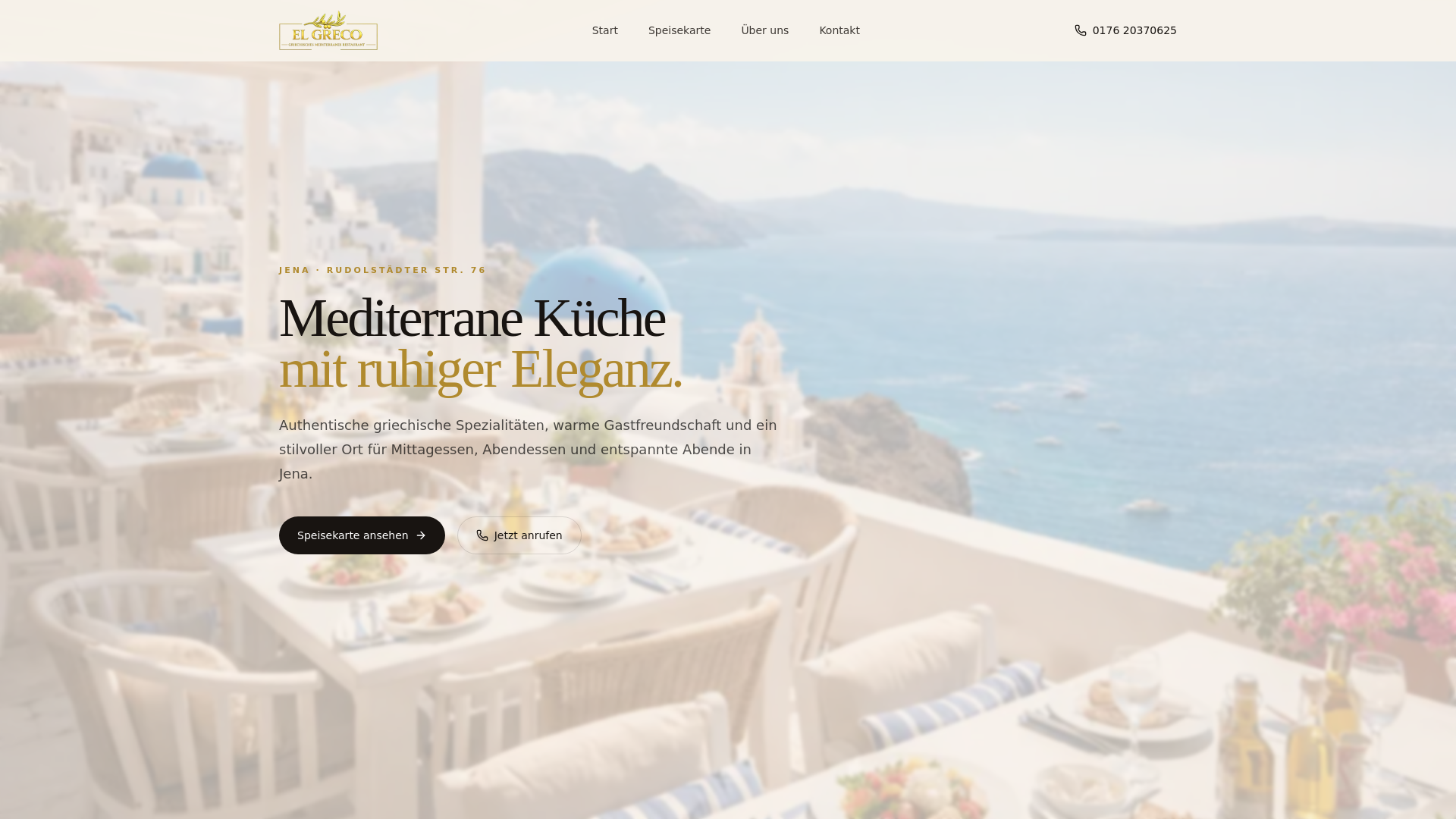website screenshot of https://el-greco-restaurant.com