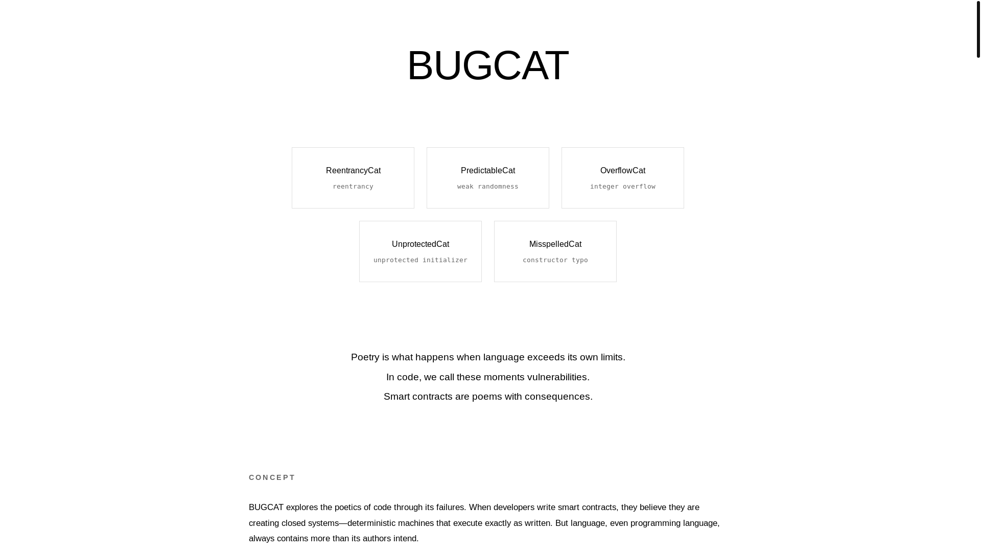 website screenshot of https://bugcat.pages.dev/
