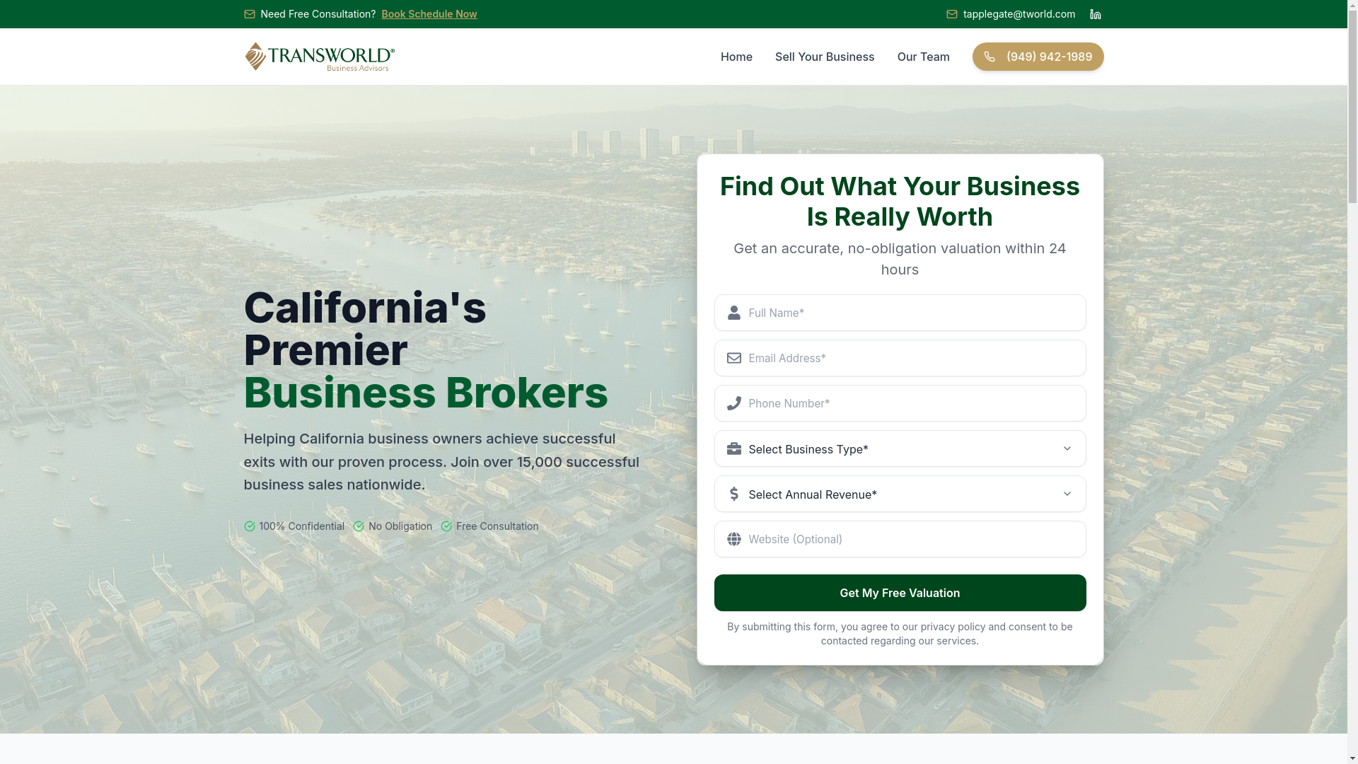 website screenshot of https://transworldpro.com/