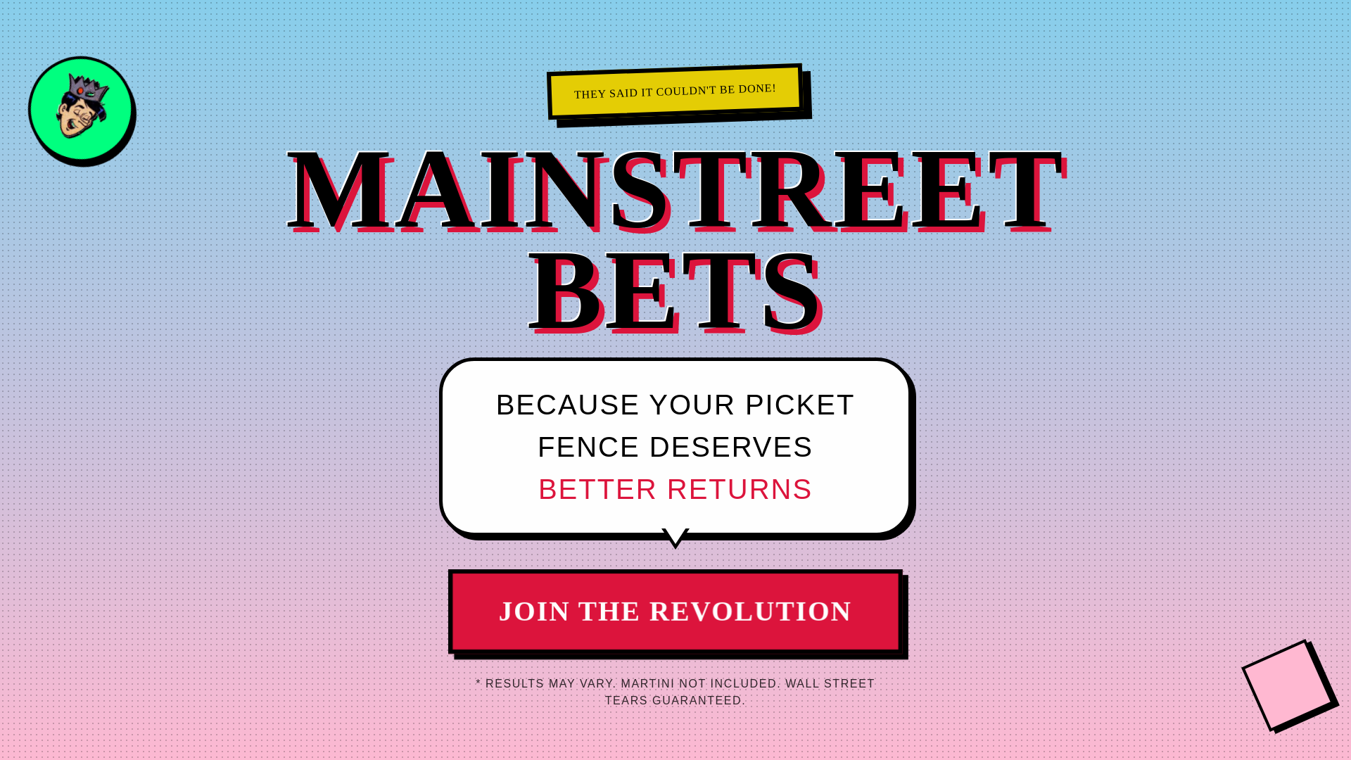 website screenshot of https://mainstreetbets.pages.dev/