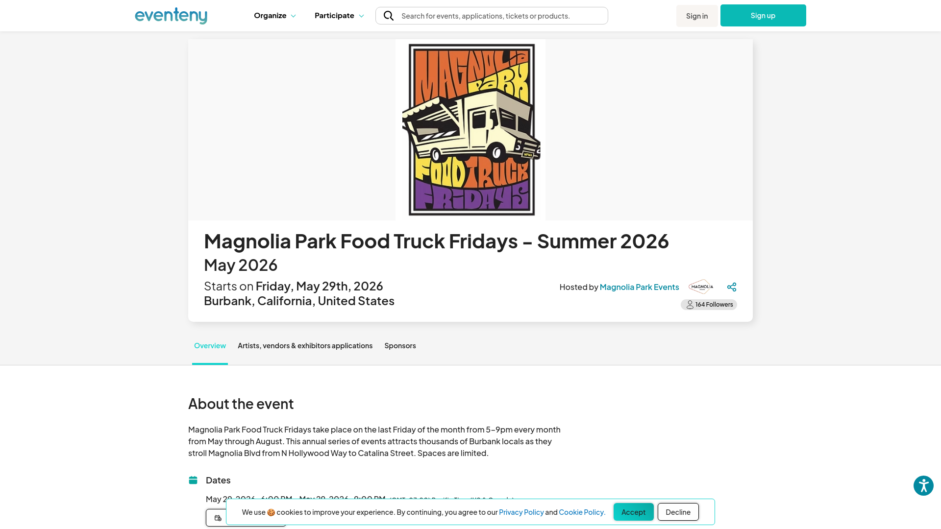 website screenshot of https://burbankfoodtruck.com/