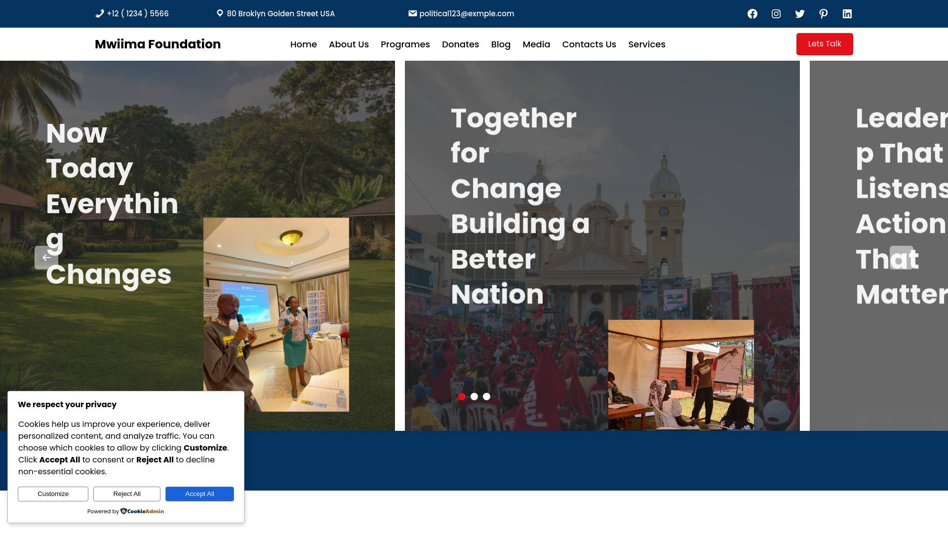 website screenshot of https://mwiimafoundation.org/