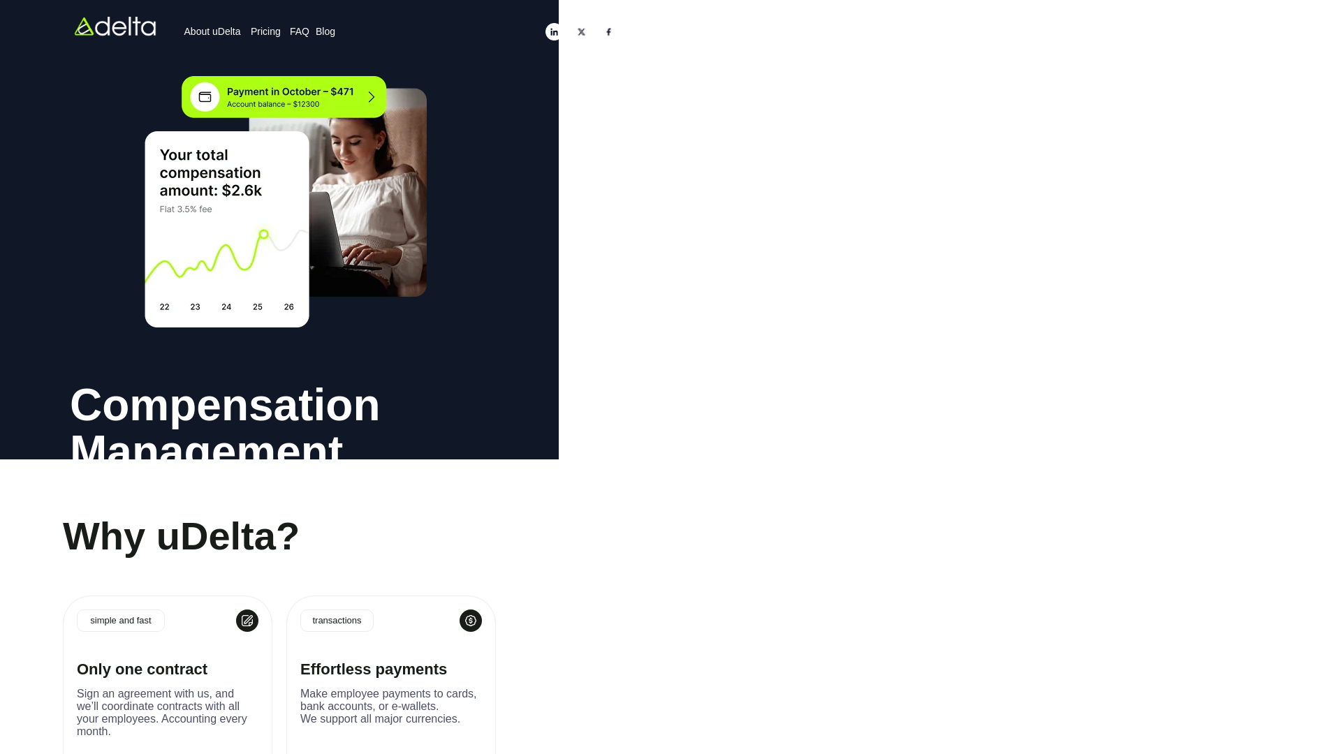 website screenshot of https://udelta.net/