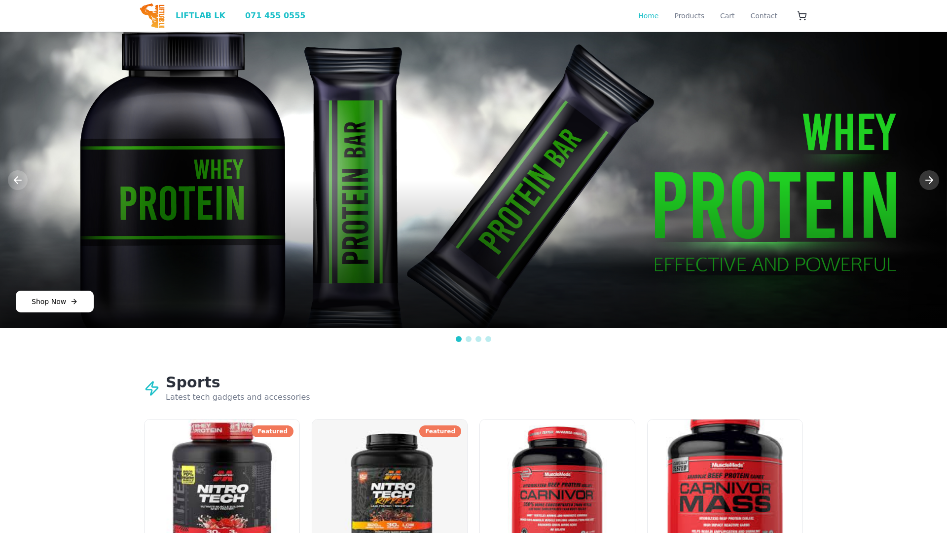 website screenshot of https://liftlab.lk/