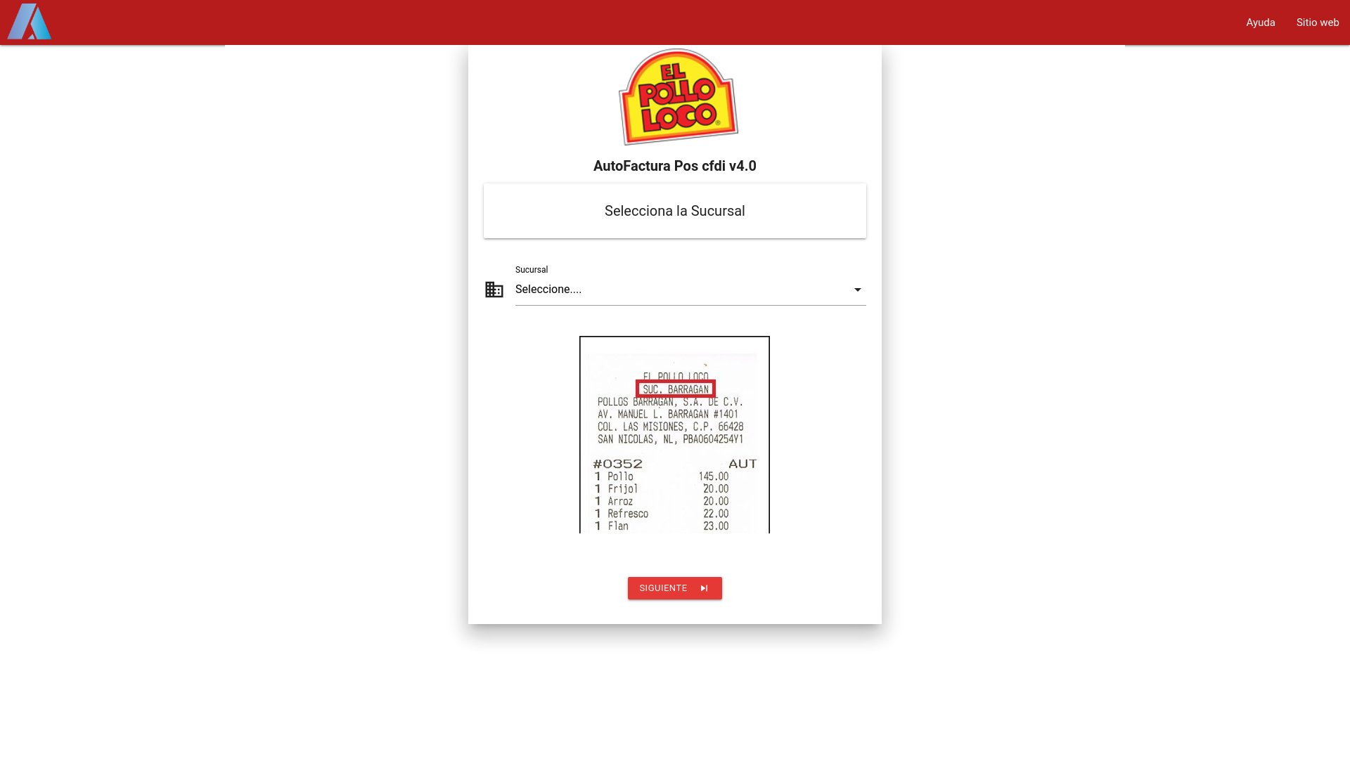 website screenshot of https://pollolocoriobravo.com/