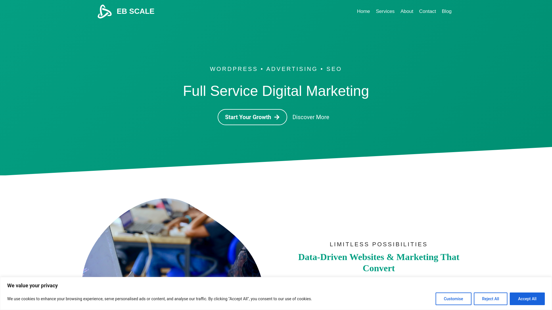 website screenshot of https://ebscale.com/