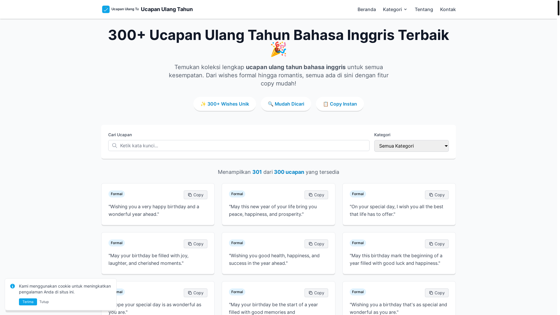website screenshot of https://ucapanulangtahunbahasainggris.pages.dev/