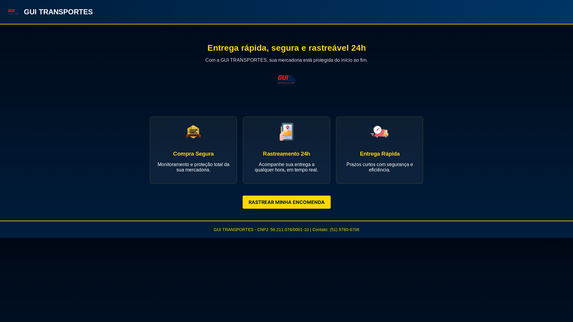 website screenshot of https://guitransportadora.com.br/