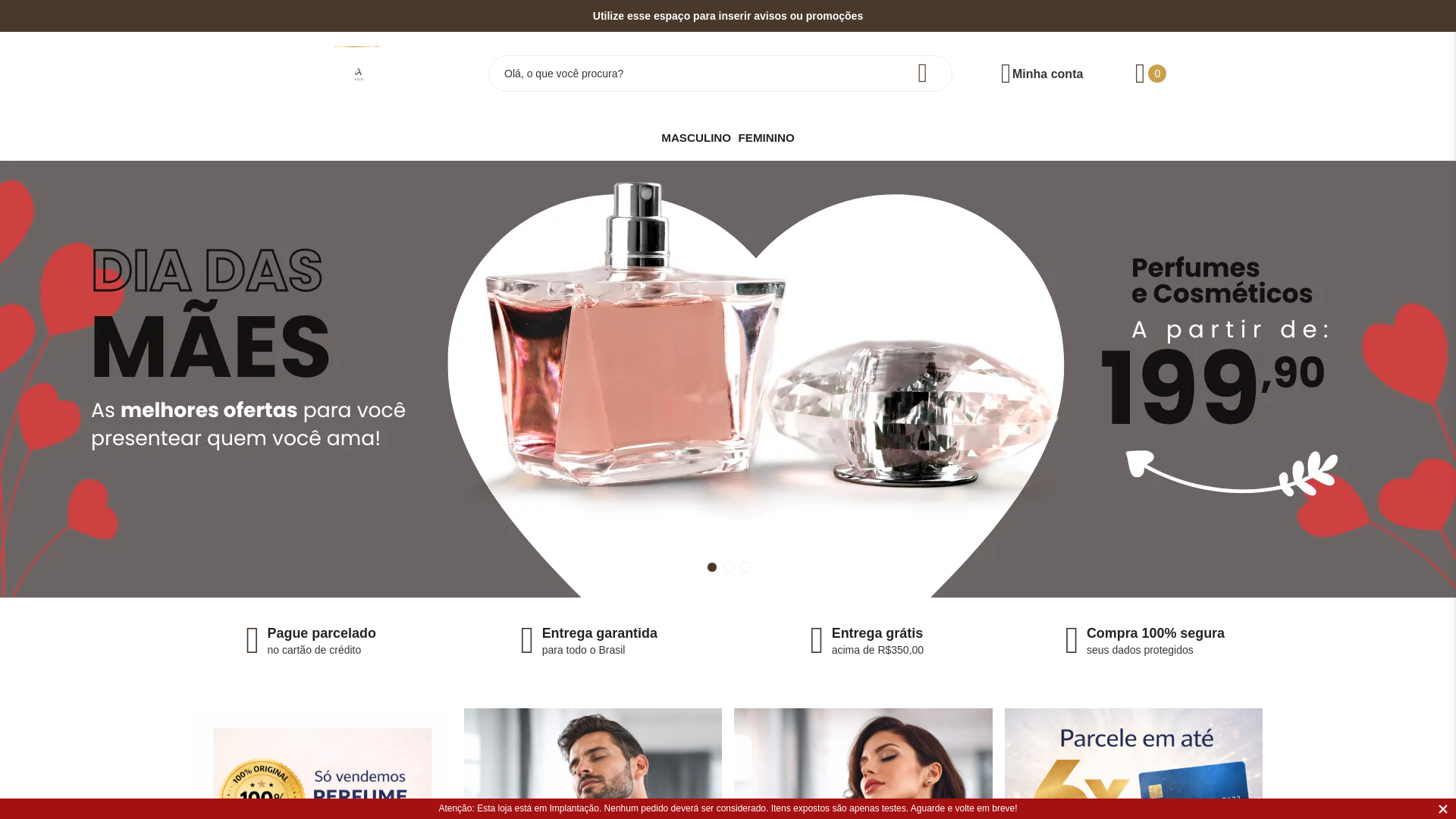 website screenshot of https://arcoperfumes.com.br/