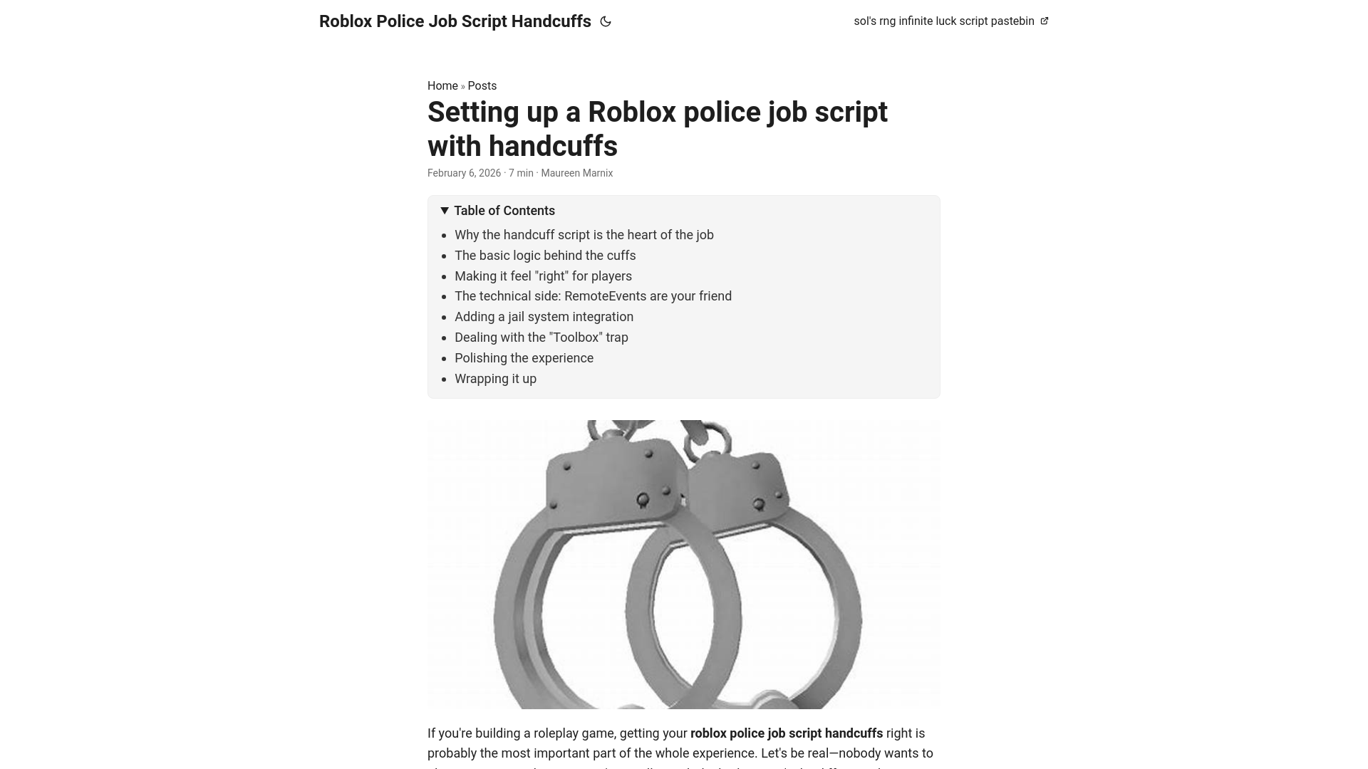 website screenshot of https://roblox-police-job-script-handcuffs.pages.dev/