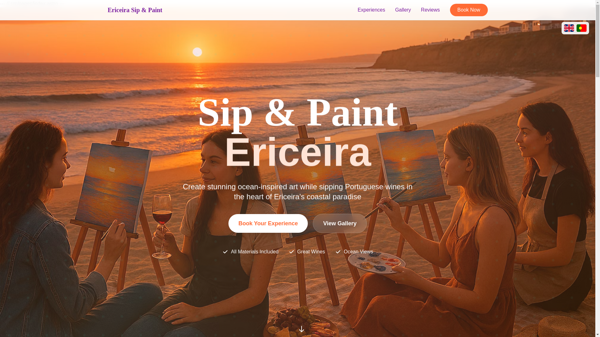 website screenshot of https://ericeira-sip-and-paint.pages.dev/