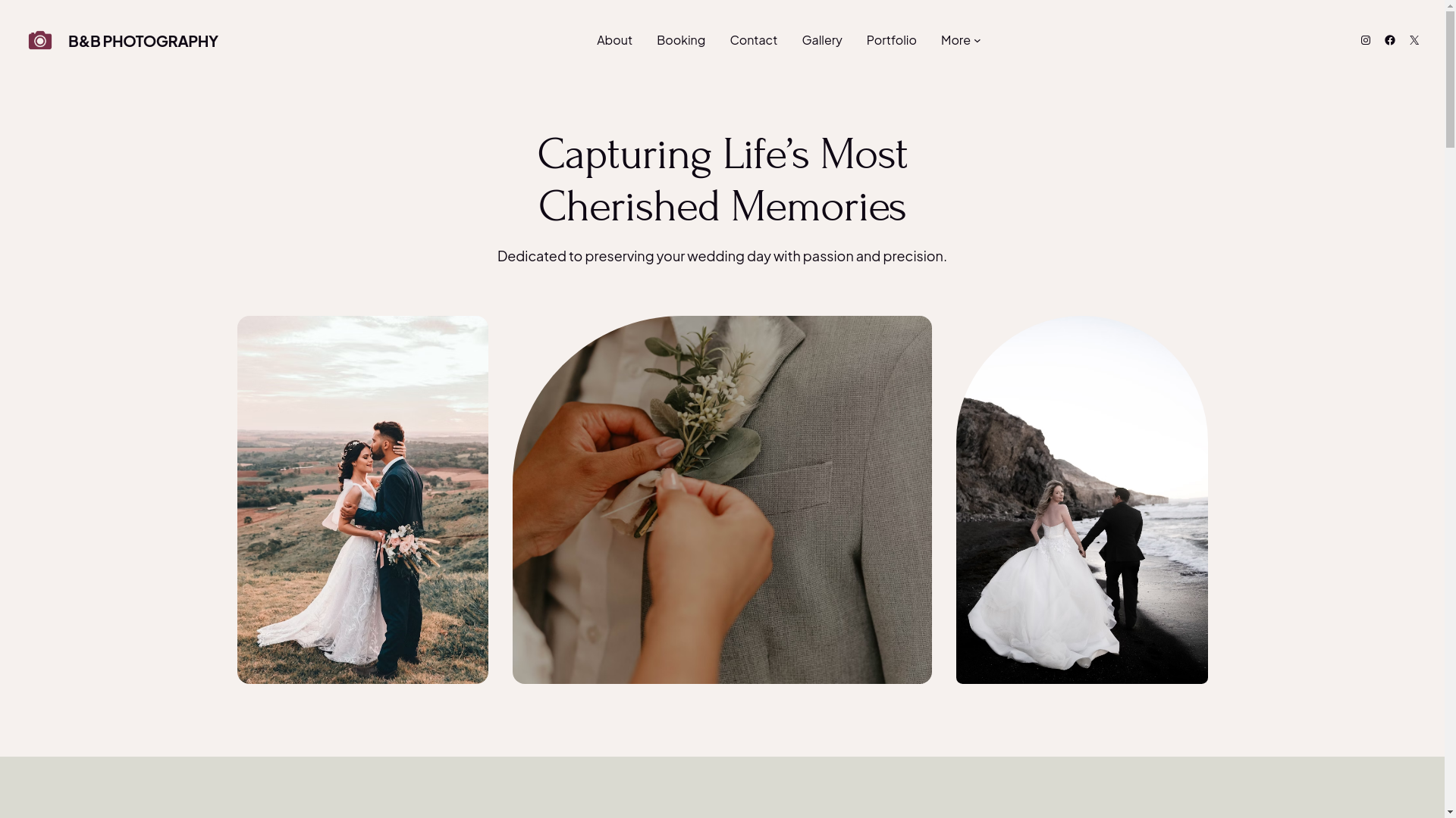 website screenshot of https://bandbphotographyllc.com/