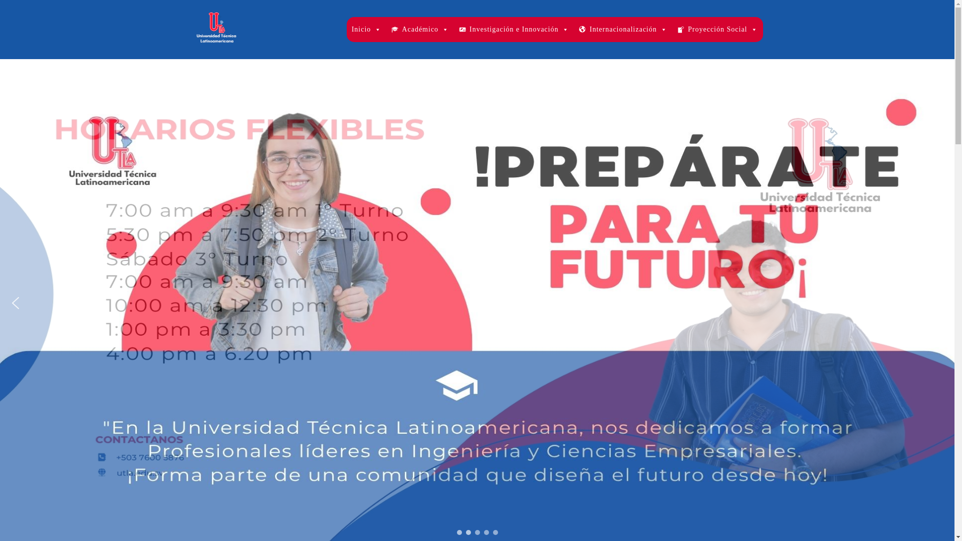 website screenshot of https://utla.edu.sv/