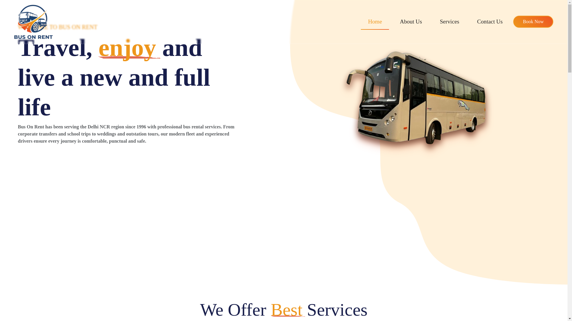 website screenshot of https://busrentindelhi.com/