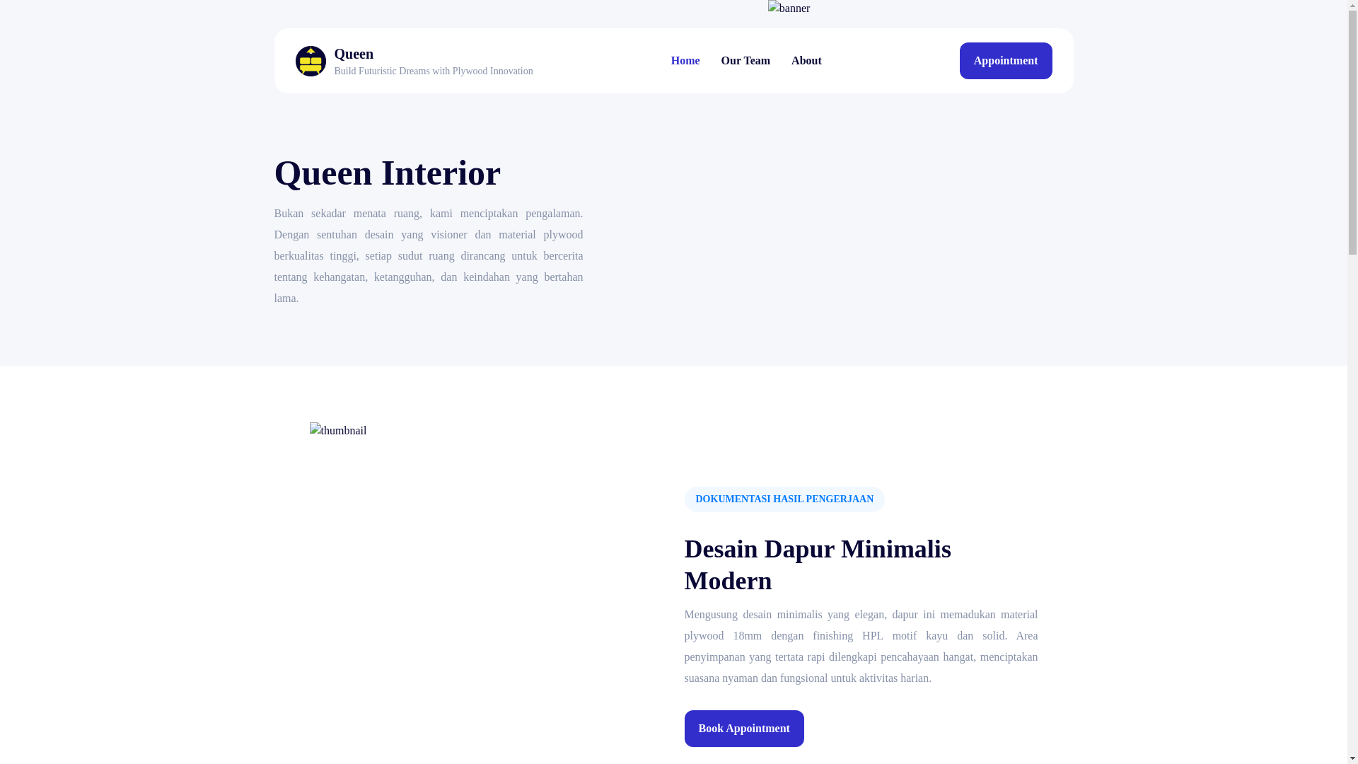 website screenshot of https://queeninterior.site/