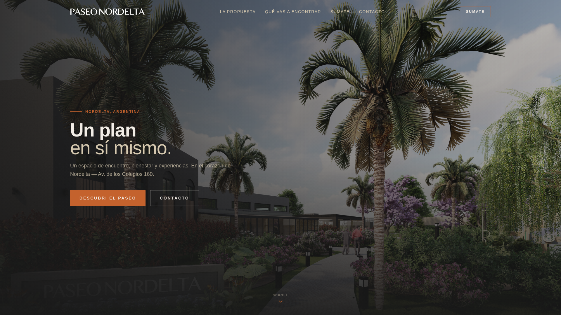 website screenshot of https://paseonordelta.com