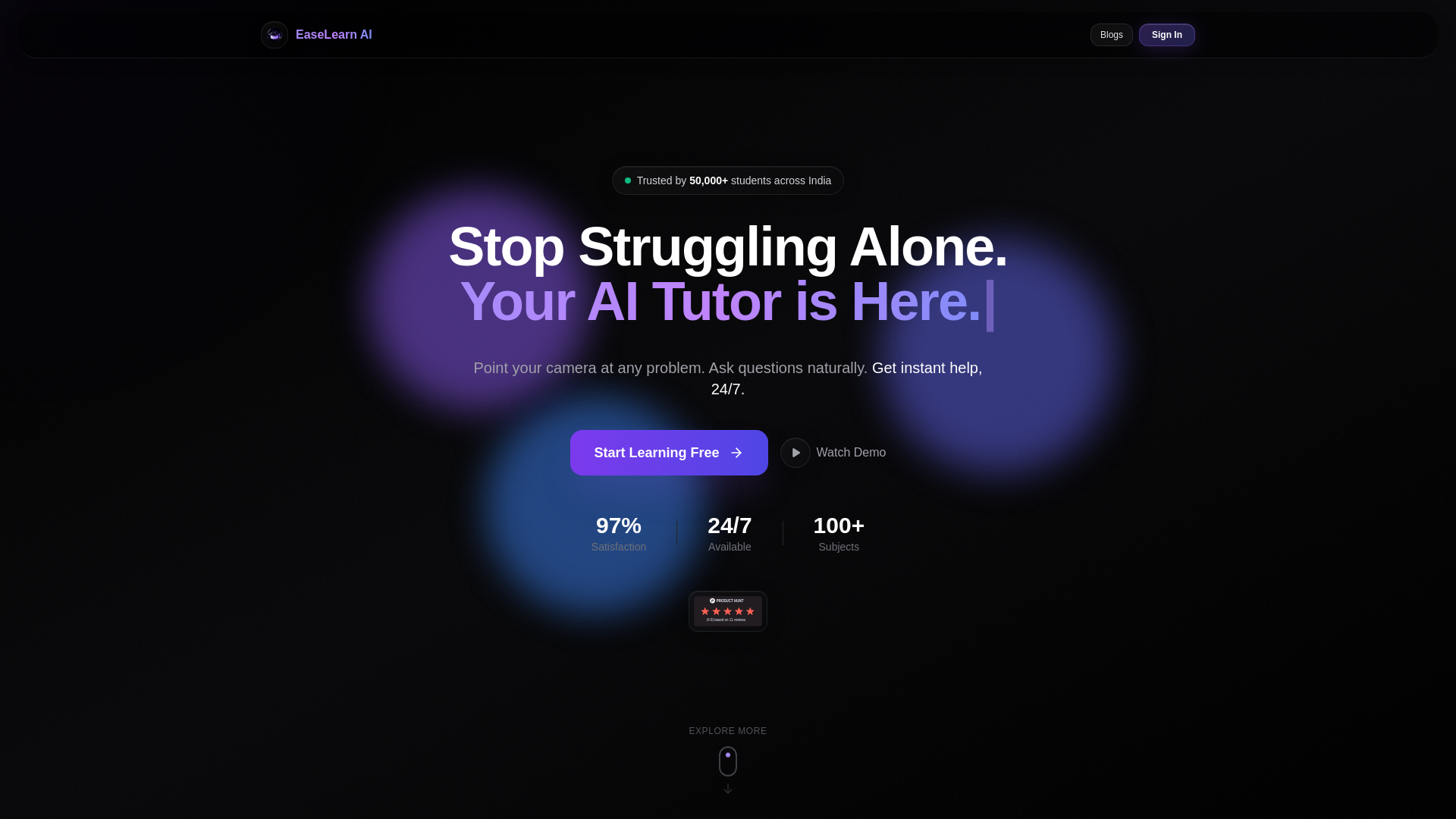 website screenshot of https://easelearnai.com/