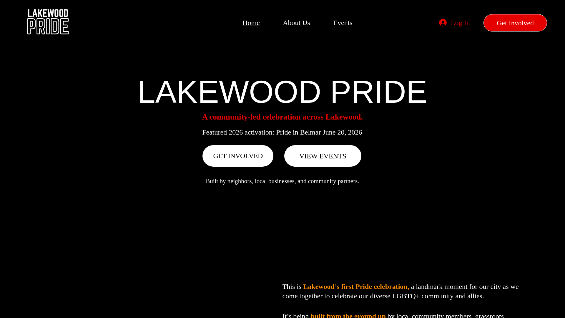website screenshot of https://www.pridelakewood.com/