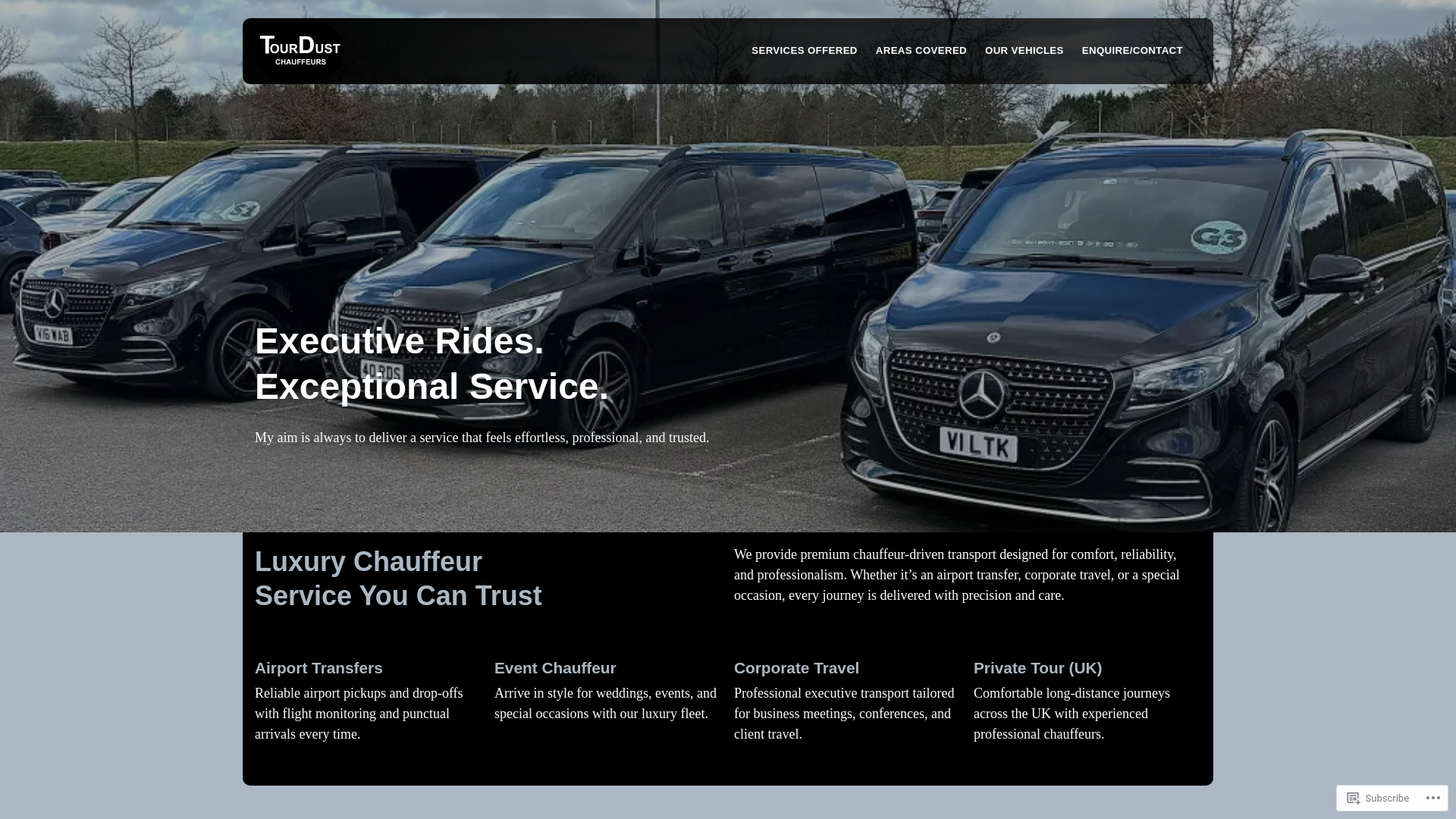 website screenshot of https://tourdustchauffeurs.co.uk/