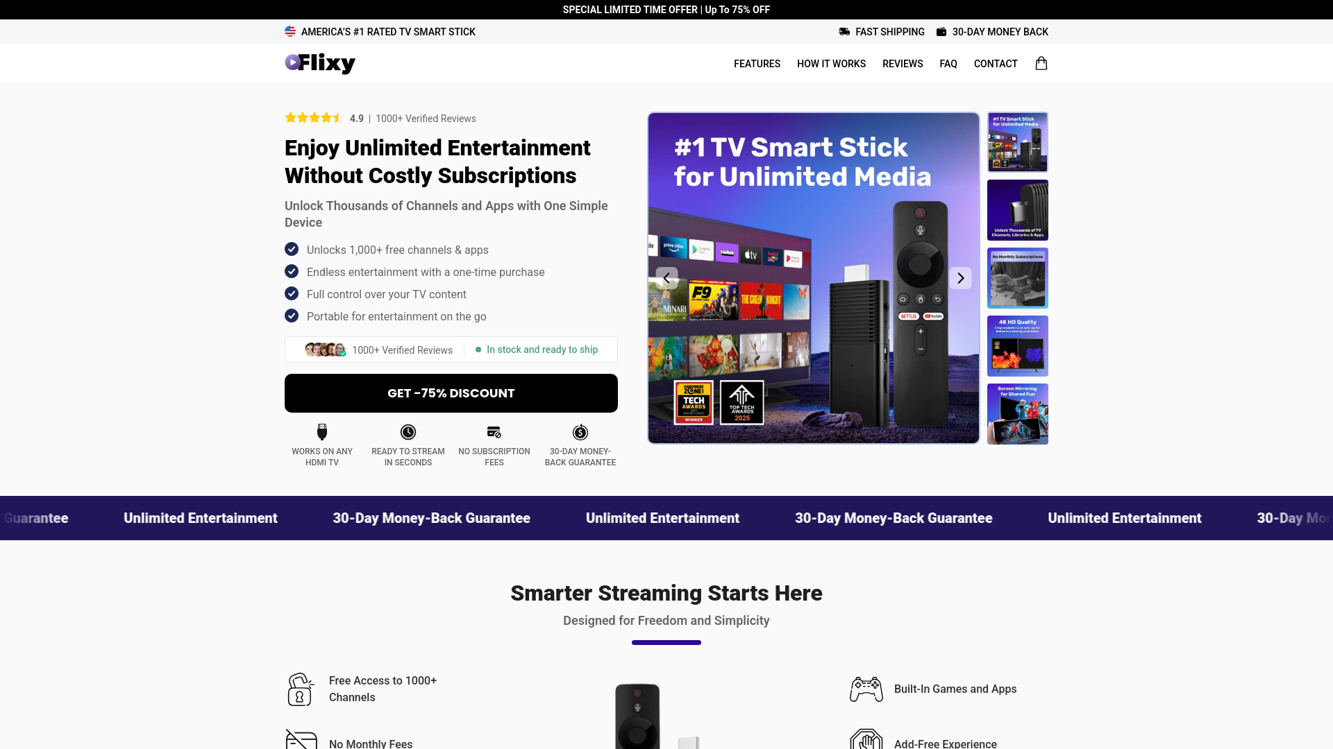 website screenshot of https://get-flixy.com/