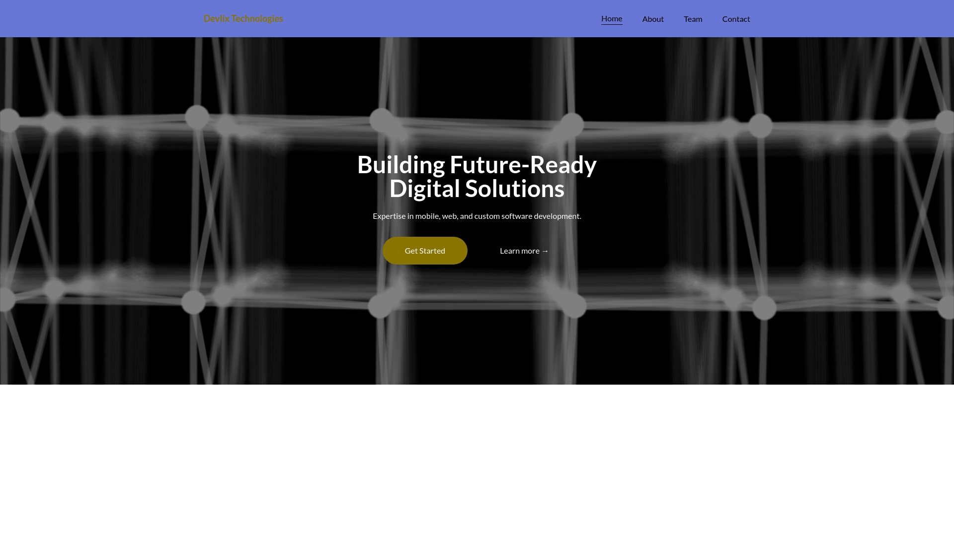 website screenshot of https://devlixtechnologies.com