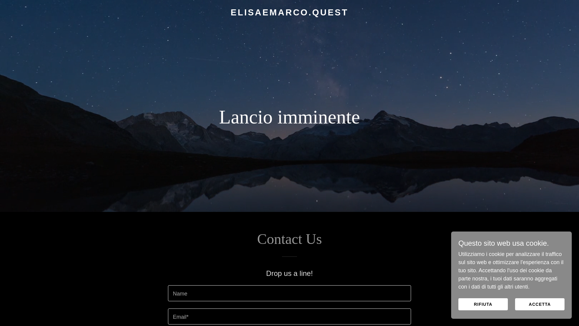website screenshot of https://elisaemarco.quest/