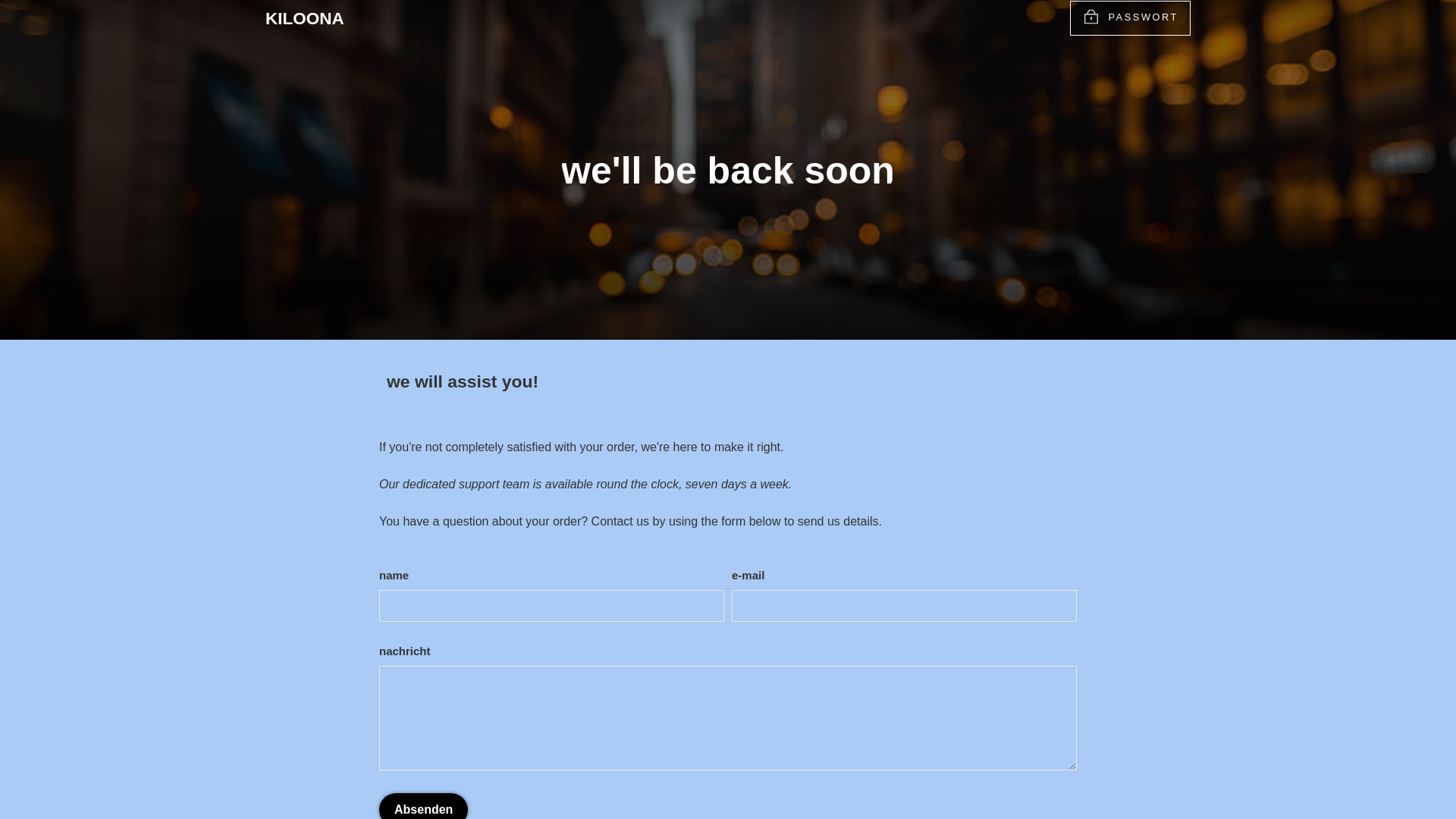 website screenshot of https://kiloona.de/