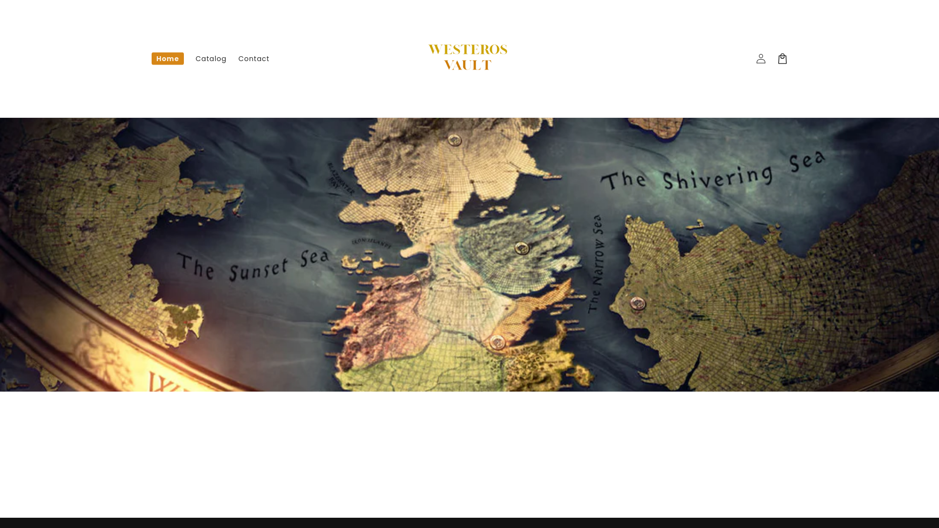 website screenshot of https://westerosvault.store/