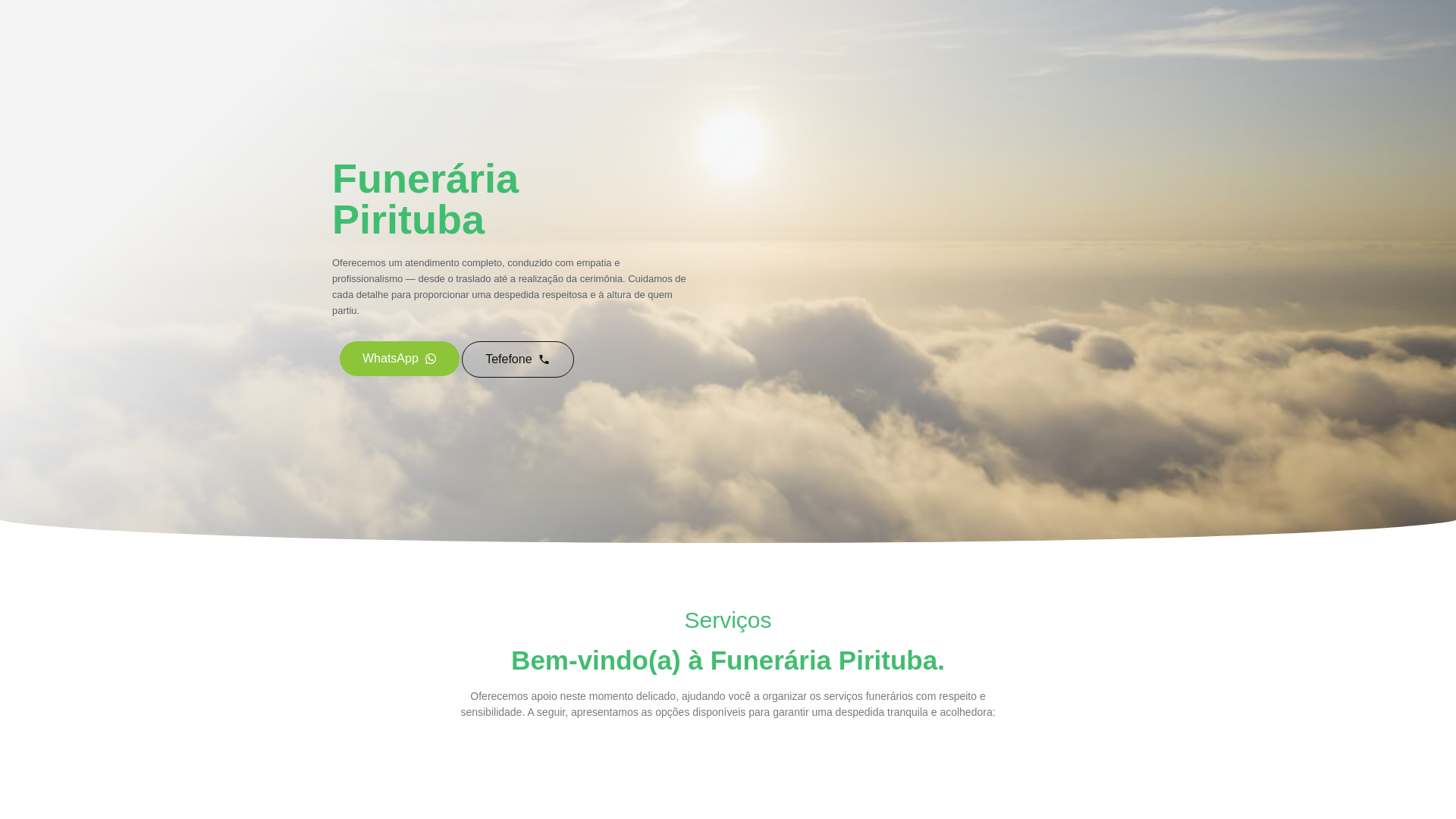 website screenshot of https://funerariapirituba.com.br/