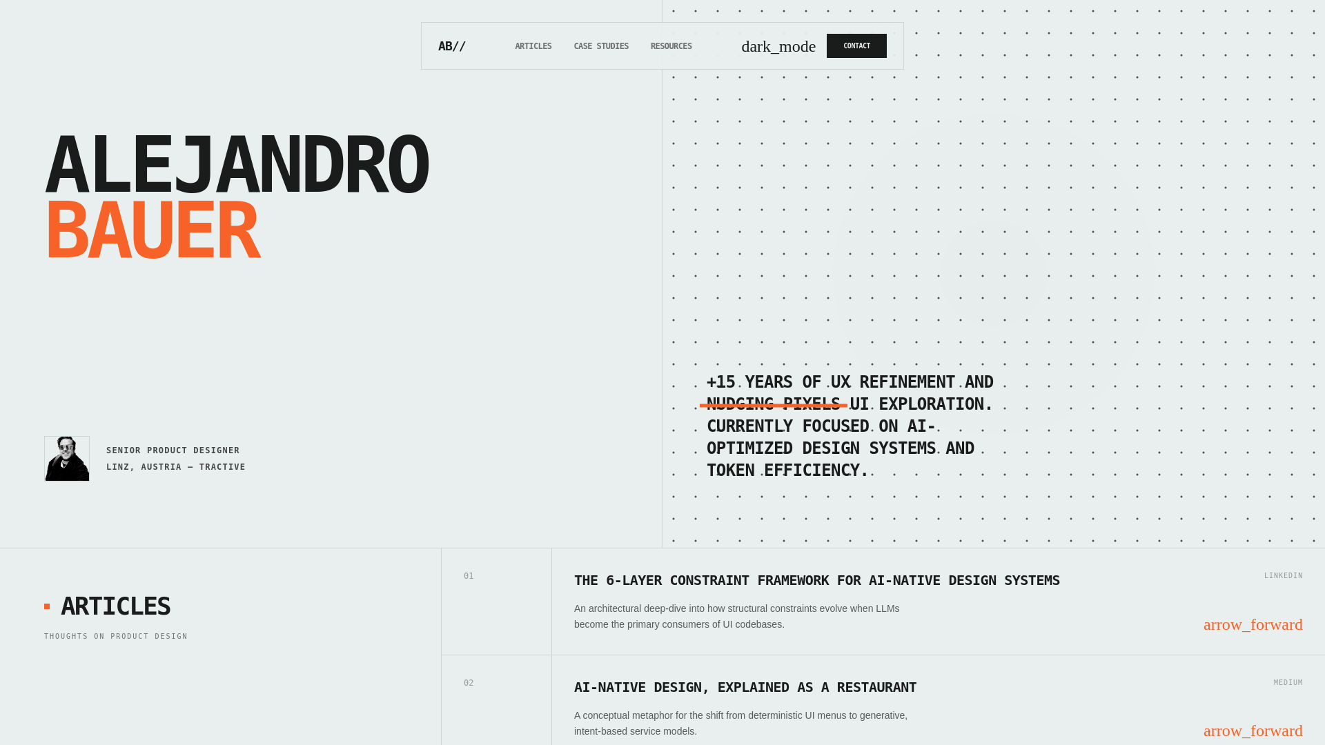 website screenshot of https://alejandrobauer.com/