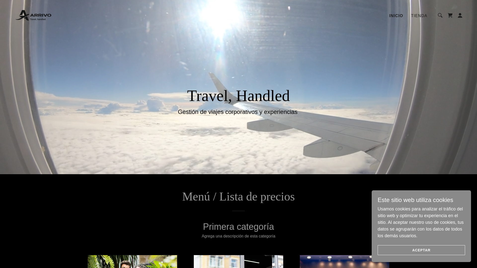 website screenshot of https://arrivoglobal.com/