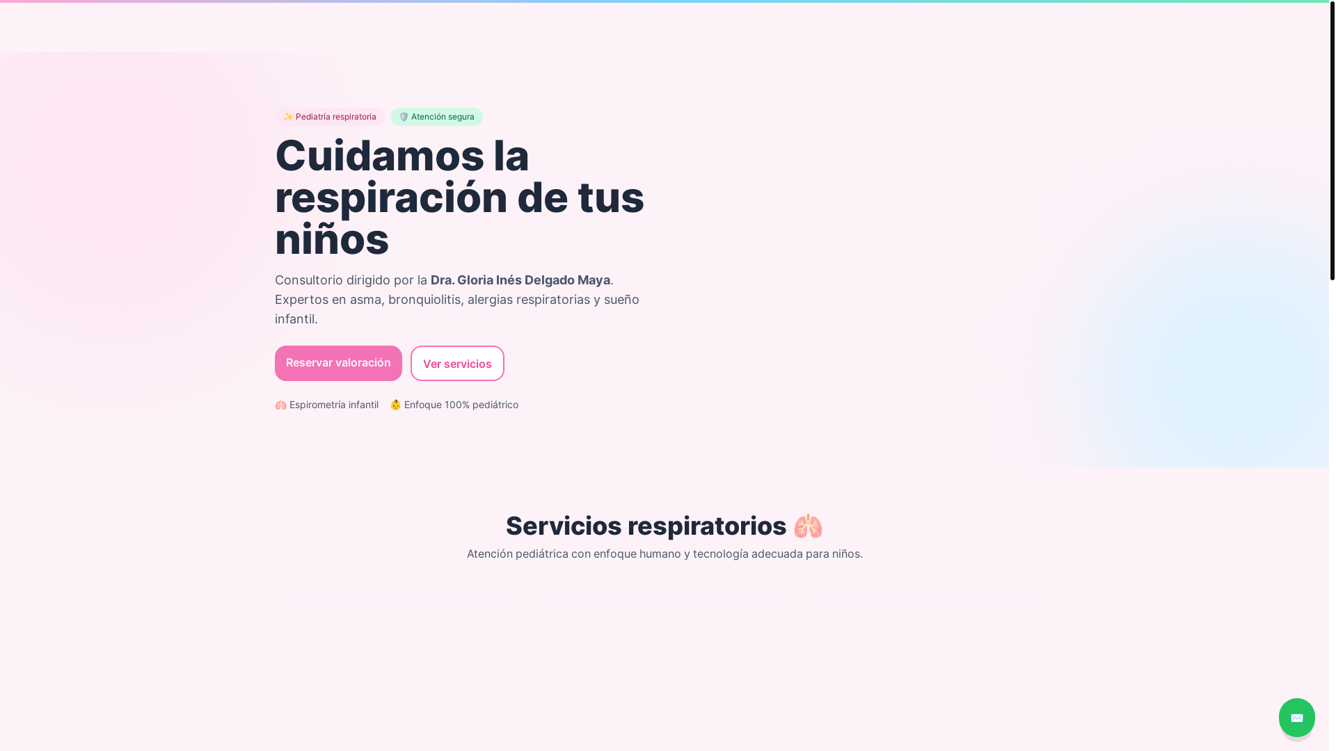 website screenshot of https://consultoriodeneumologiapediatricapasto.com/