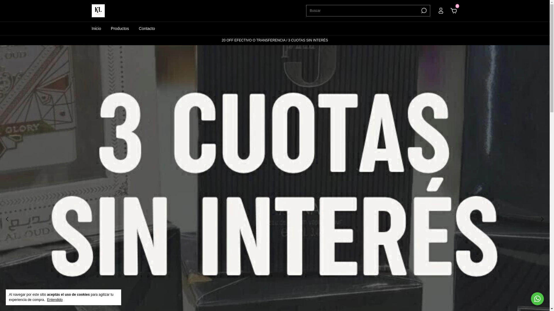 website screenshot of https://klstore.com.ar/