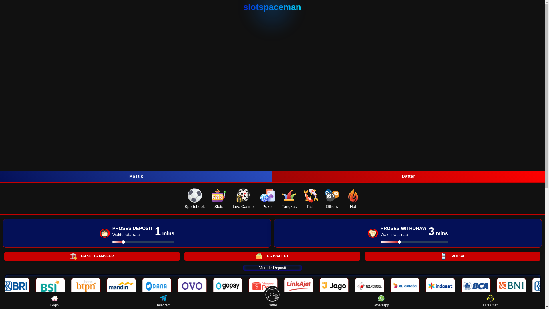 website screenshot of https://slotspaceman.online/