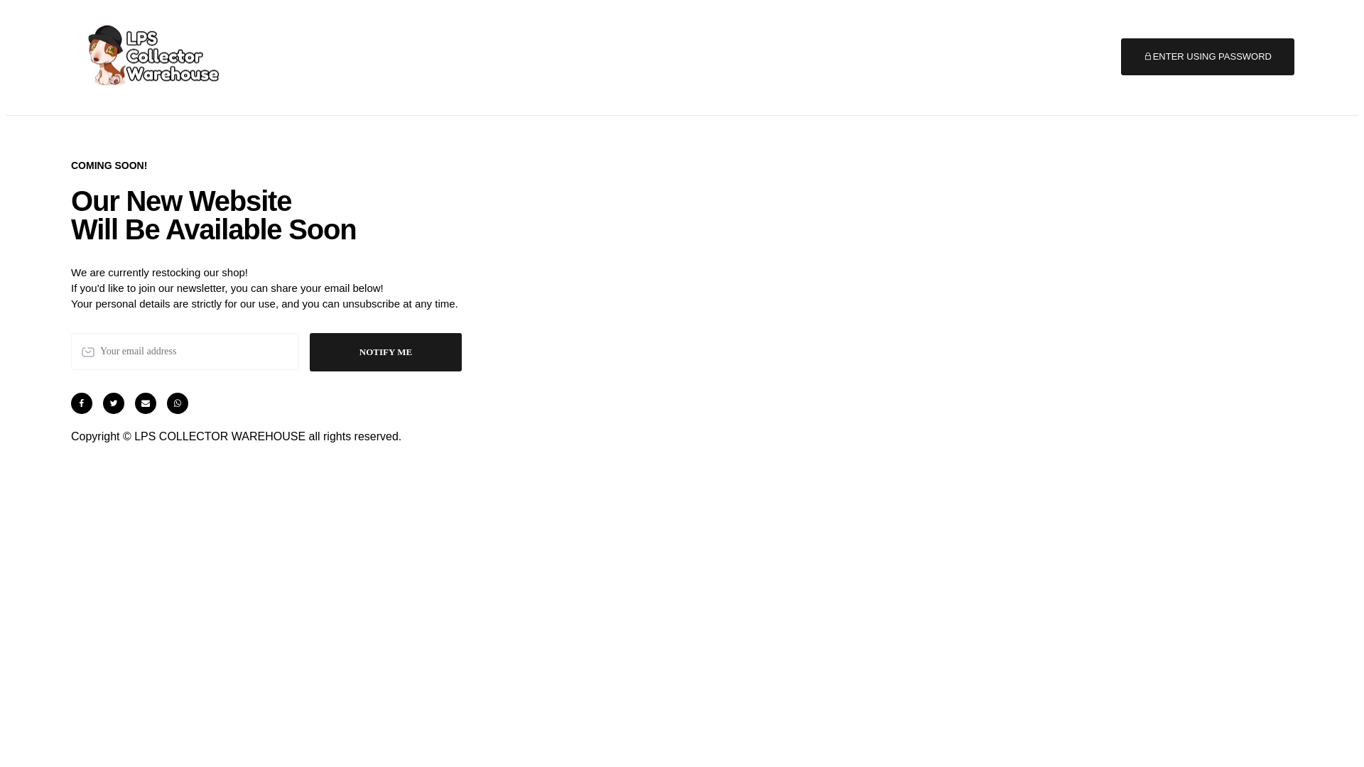 website screenshot of https://lpscollectorwarehouse.com/
