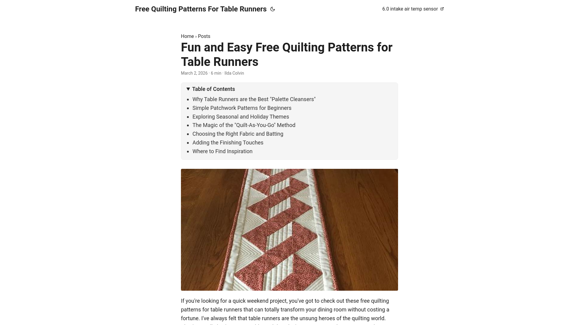 website screenshot of https://free-quilting-patterns-for-table-runners.pages.dev/