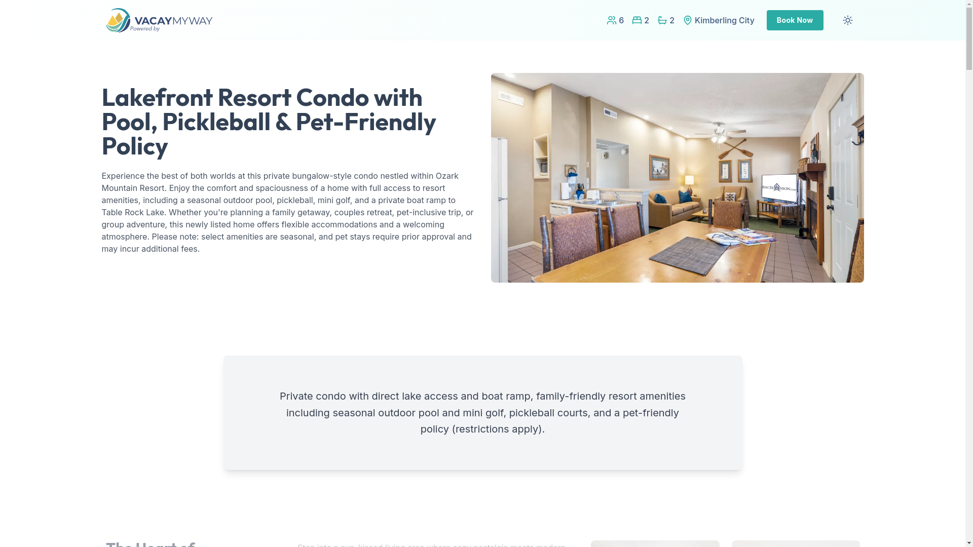 website screenshot of https://lakeviewbungalow.house/