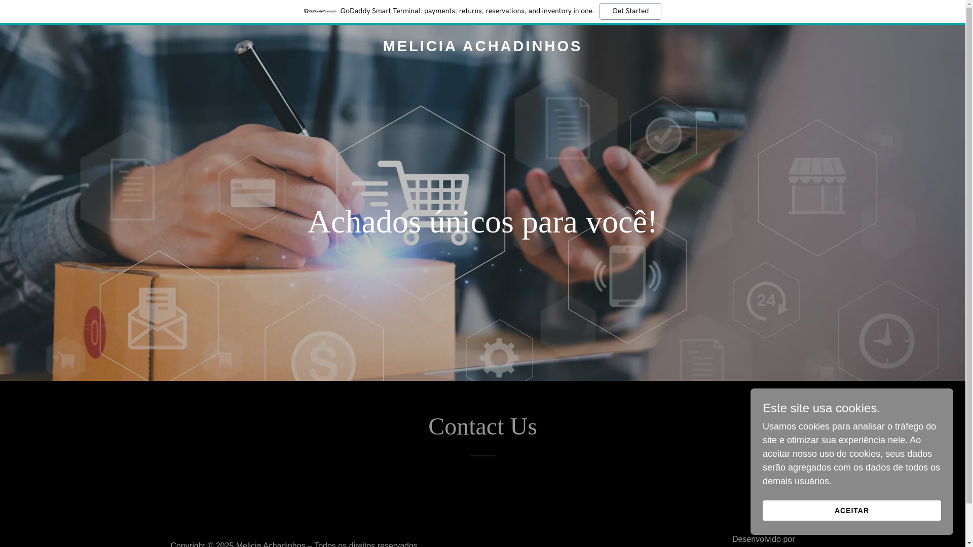 website screenshot of https://meliciaachadinhos.shop/