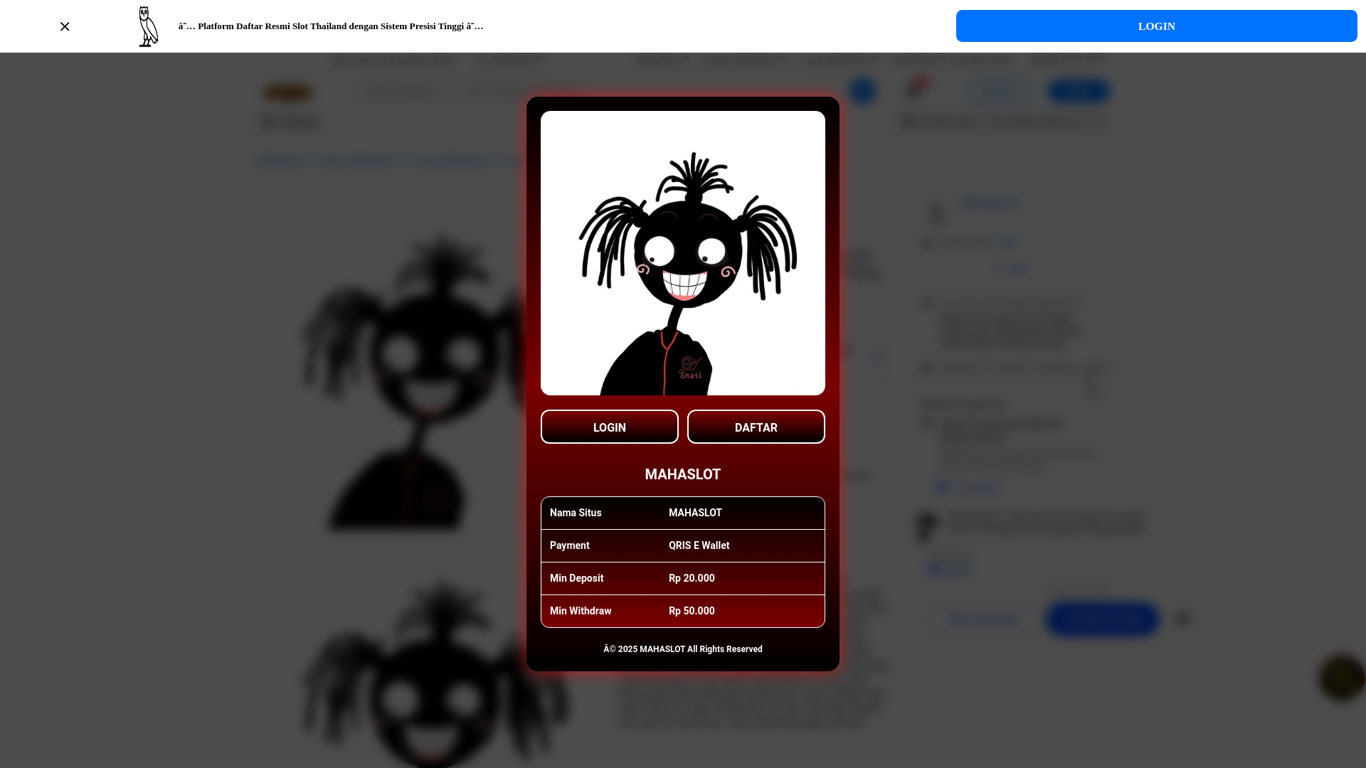 website screenshot of https://zendmentravel-lp-mahaslot.pages.dev/