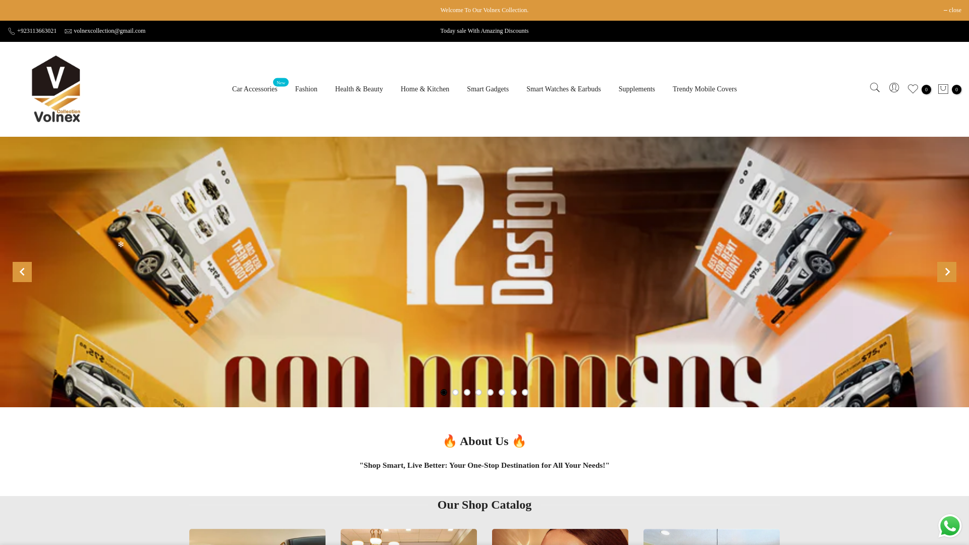 website screenshot of https://volnexcollection.store/