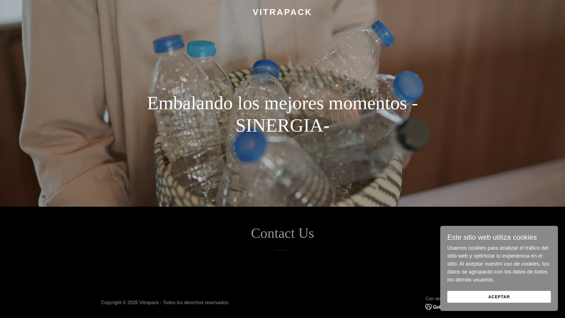 website screenshot of https://vitrapack.mx/