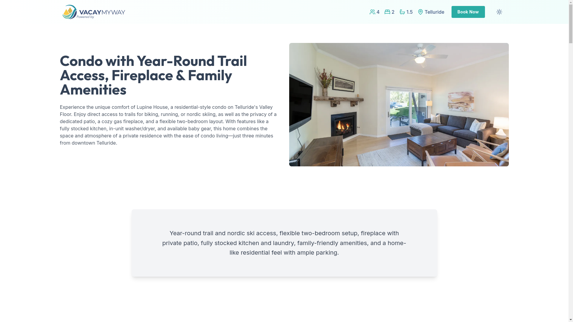website screenshot of https://cozyvalleyfloor.vacations/