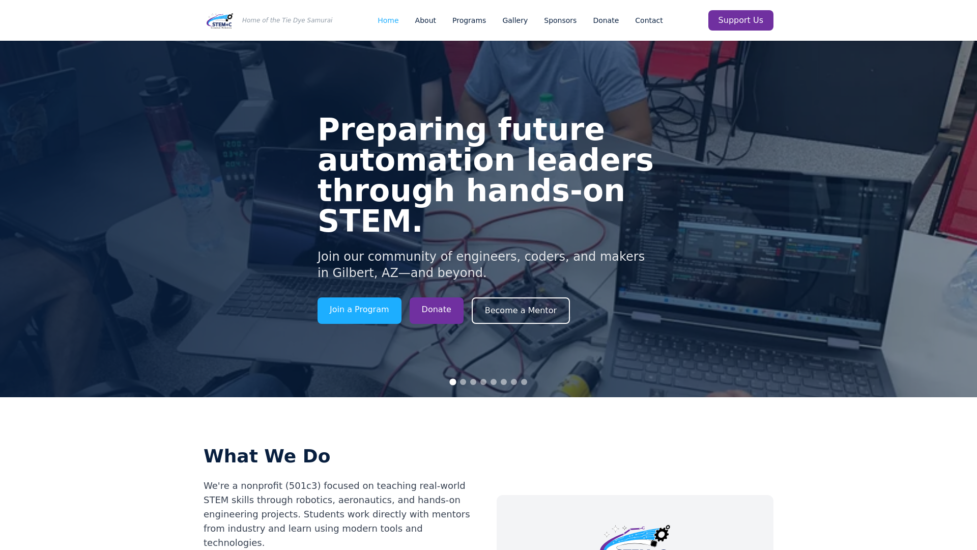website screenshot of https://stemplusc.net/