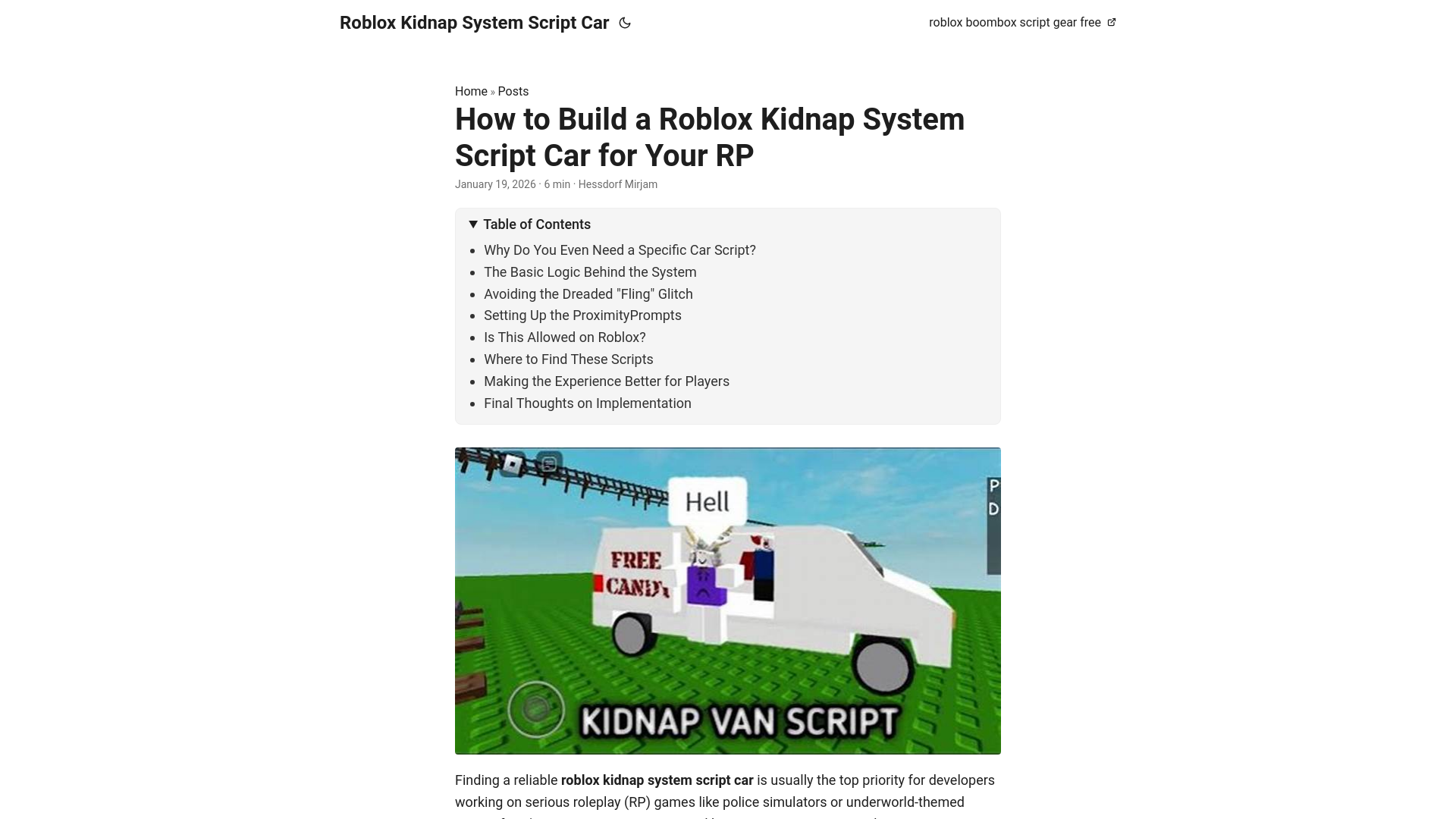website screenshot of https://robloxkidnapsystemscriptcar.pages.dev/