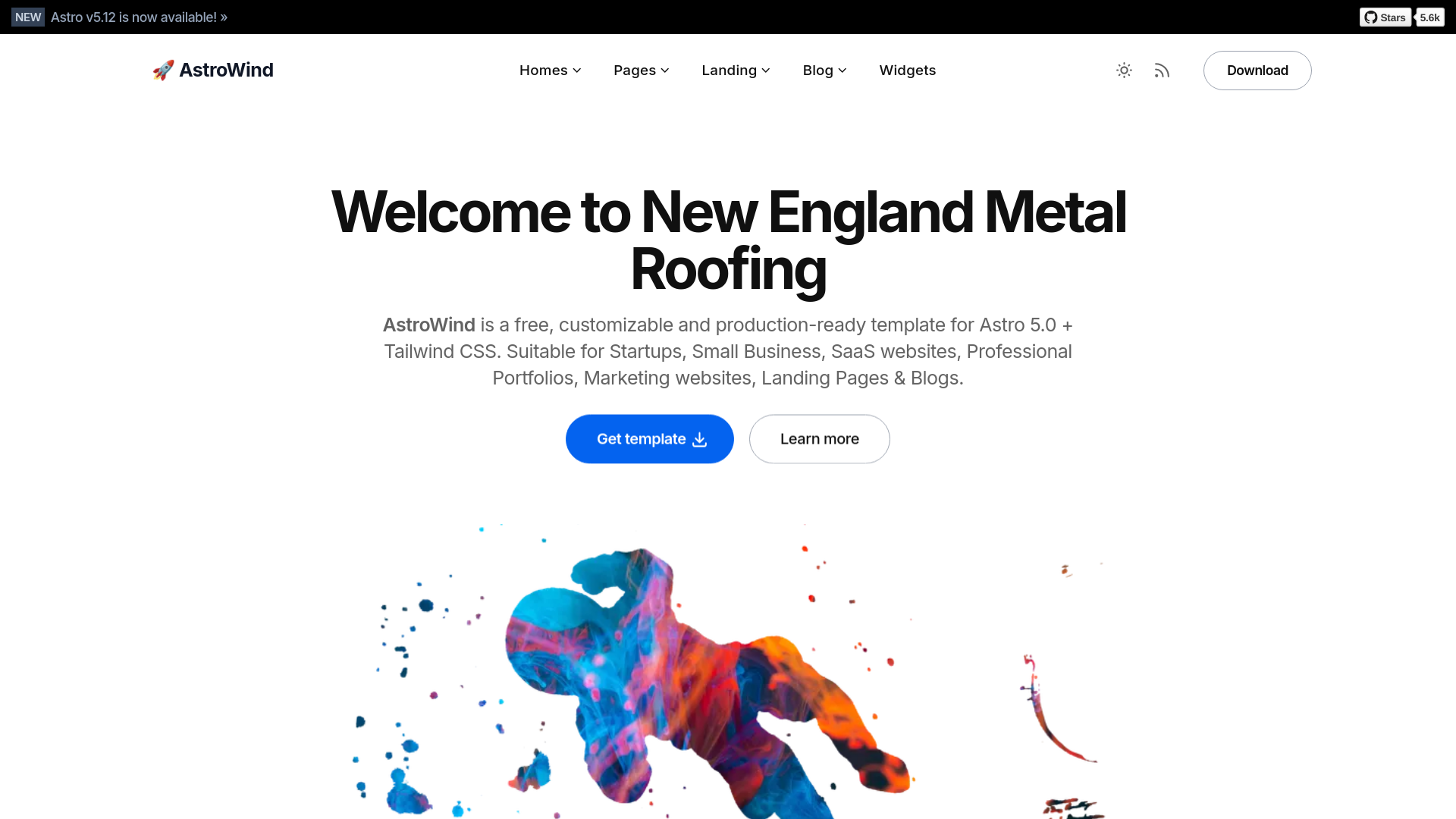 website screenshot of https://newenglandmetalroofing-v2-9cit9.kinsta.page