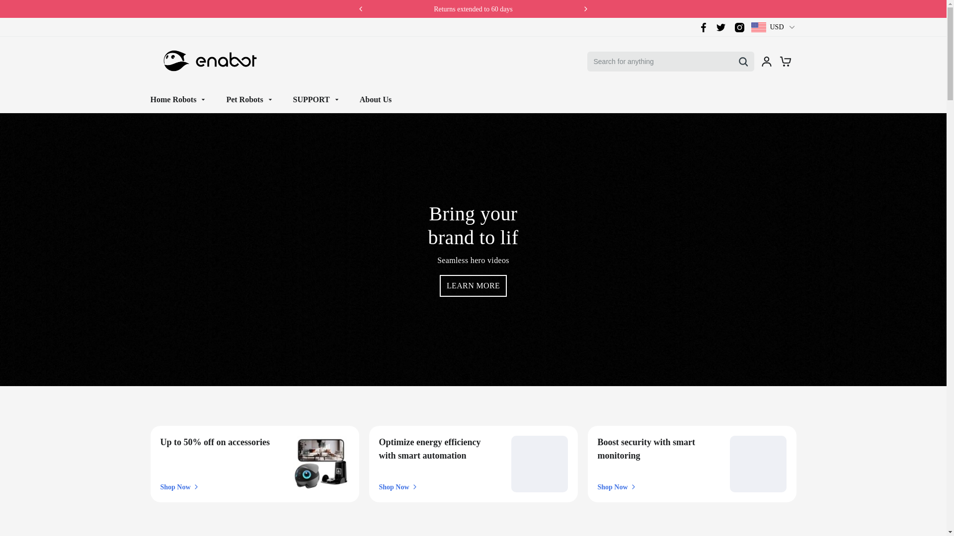 website screenshot of https://enabotstore.com/