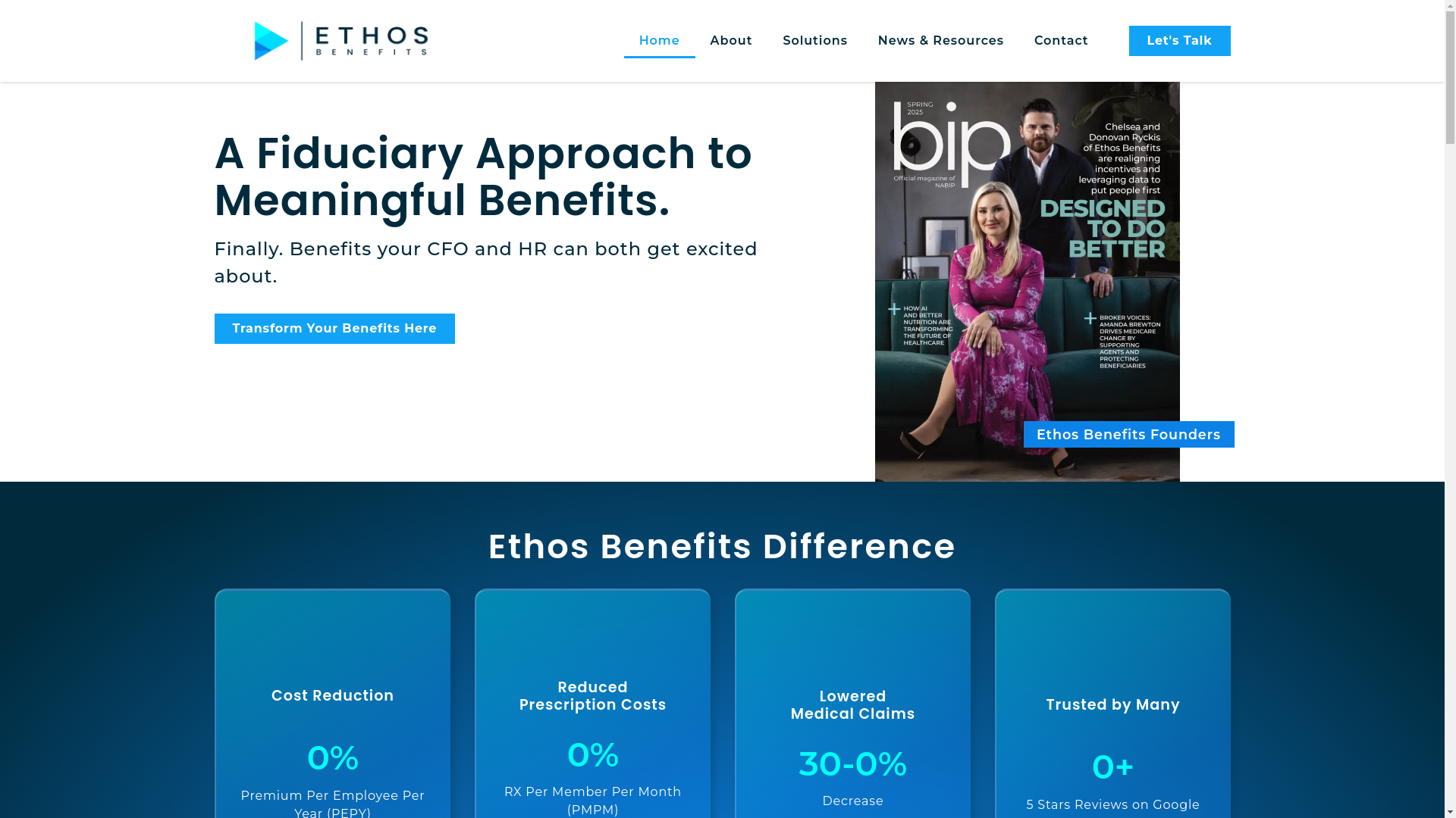 website screenshot of https://ethosenterpriseconsulting.com/